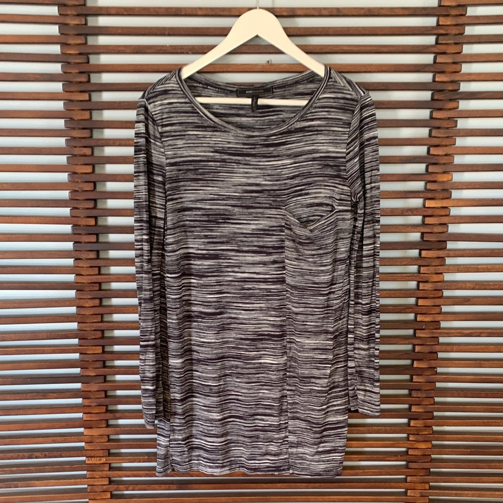 BCBGMAXAZRIA Striped Long Sleeve dress